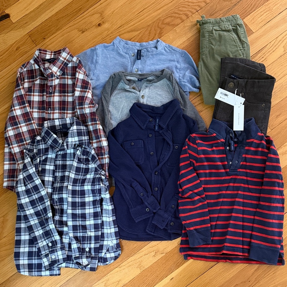 Janie and Jack Boys Mixed Lot Button-Down & Rugby Tops plus two corduroy pants